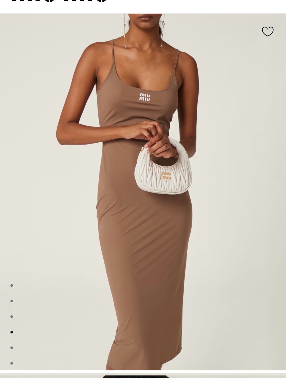 Miu Miu Taupe Brown Slim Slip Maxi Dress current season